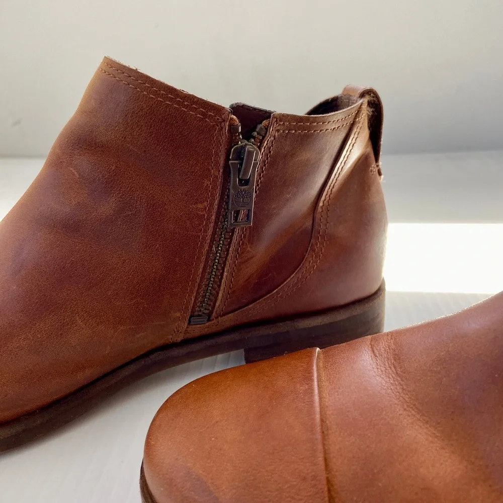 Timberland Somers Falls Short Ankle Casual Boot Brown Leather‎ Womens 8.5